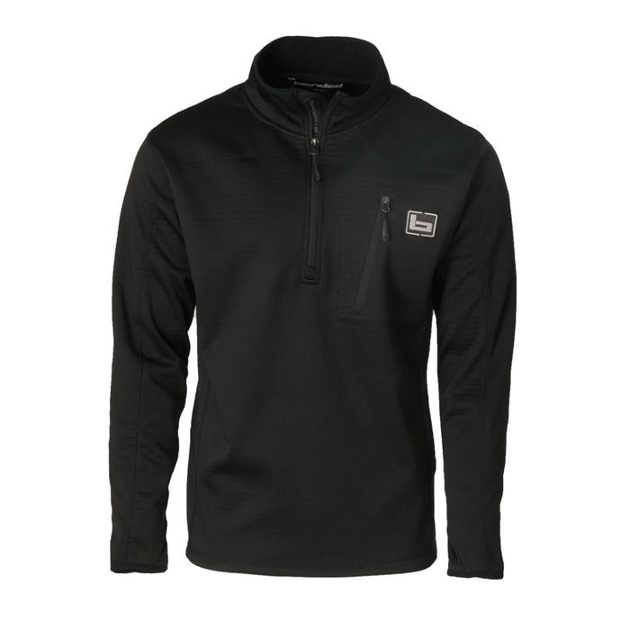 Banded 1/4 Mid Fleece Pullover in the color Black.