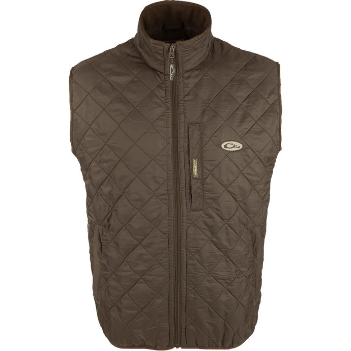 Drake Delta Quilted Fleece Lined Vest Mens Vests - Fort Thompson