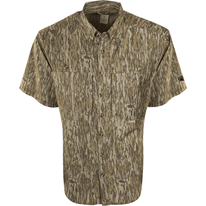 Drake EST Camo Flyweight Wingshooter's Short Sleeve Shirt Mens Shirts- Fort Thompson