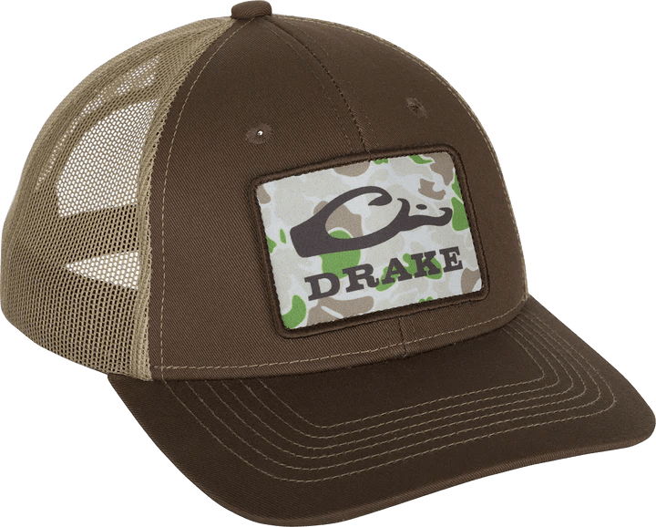 Load image into Gallery viewer, Drake Old School Patch Mesh Back Cap Mens Hats- Fort Thompson
