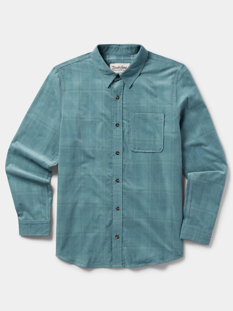 Load image into Gallery viewer, Duck Camp Corduroy Shirt in the color Bering Sea.
