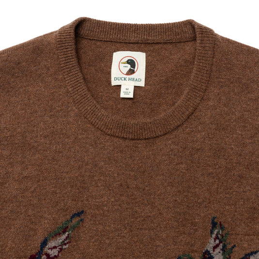 Duck Head Flying Mallard Intarsia Merino Crewneck Sweater Mens Shirts - Fort Thompson