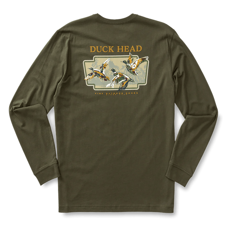 Load image into Gallery viewer, Duck Head Long Sleeve Flying Mallard T-Shirt Mens Shirts - Fort Thompson
