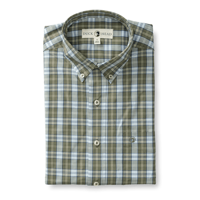 Duck Head Performance Poplin Sport Wester Plaid Shirt Mens Shirts - Fort Thompson