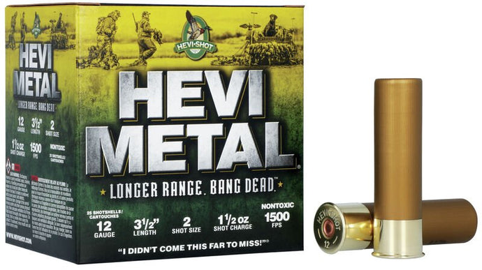 HEVI - Metal Longer Range 12 Gauge 2 Shot Size - Case Steel Shot - Fort Thompson