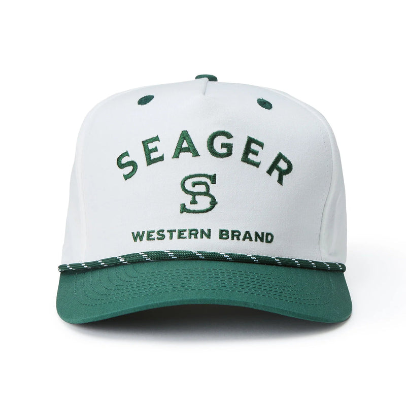 Load image into Gallery viewer, Seager Branded Snapback Cream/Geen Mens Hats - Fort Thompson
