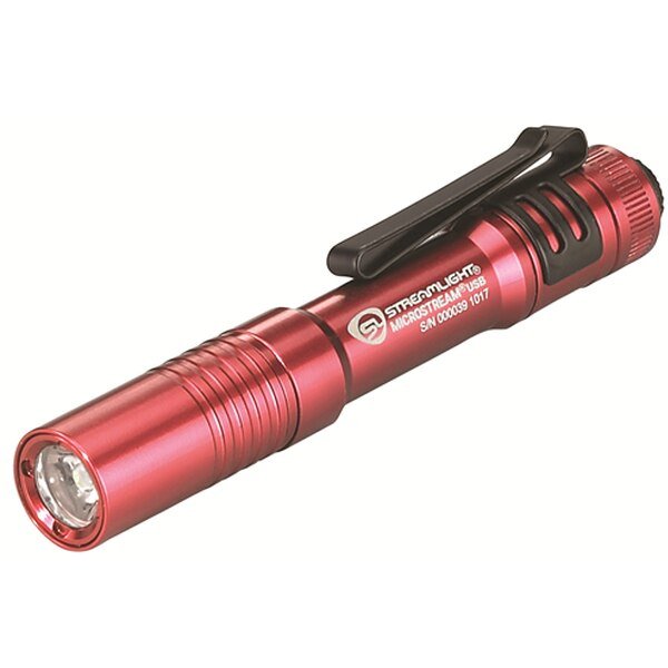 Streamlight Microstream USB Flashlight 5'' Lanyard Clam Red 66602 Flashlights - Fort Thompson