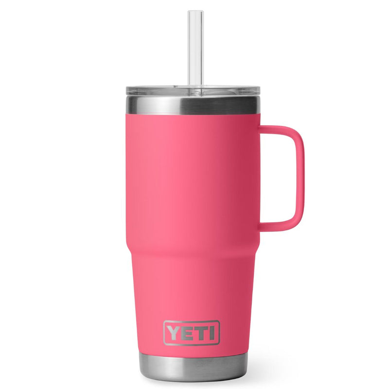 Load image into Gallery viewer, Yeti Rambler 25 OZ Straw Mug in the color Tropical Pink.
