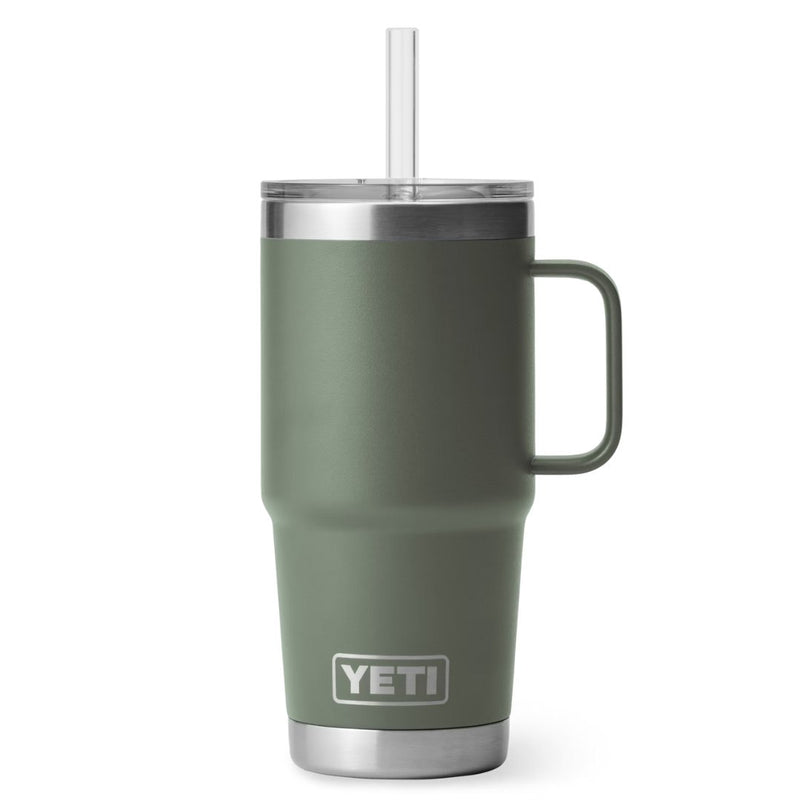 Load image into Gallery viewer, Yeti Rambler 25 OZ Straw Mug in the color Camp Green.
