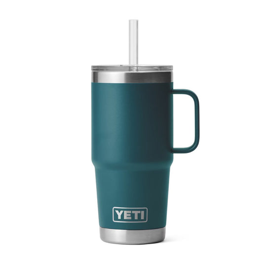 Yeti Rambler 25 OZ Straw Mug in the color Agave Teal.