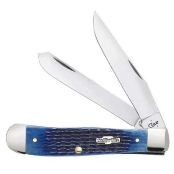 Case Trapper Folding Pocket Knife with Navy Blue Jigged Handle 02800 Knives- Fort Thompson