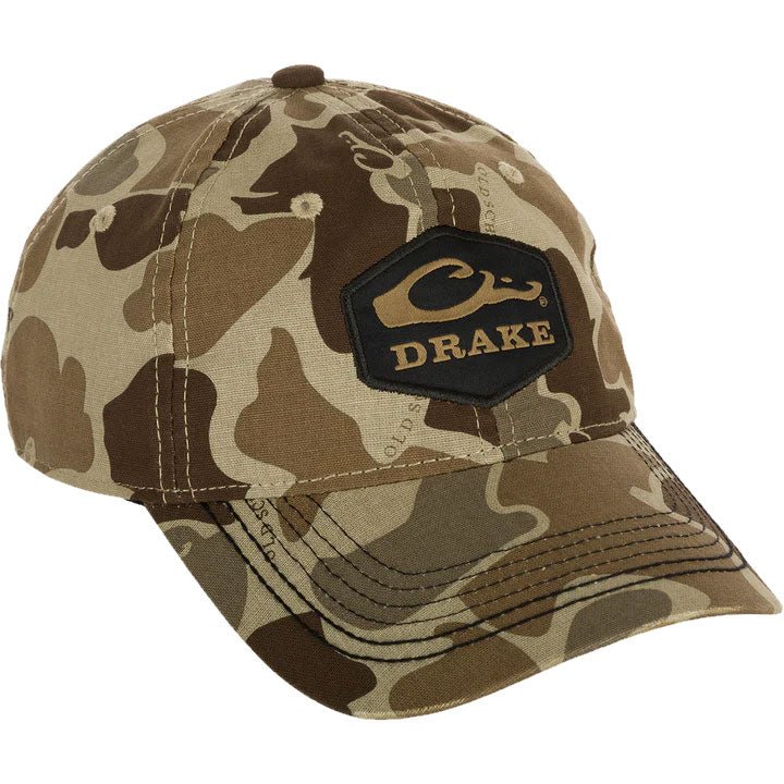 Load image into Gallery viewer, Drake Camo Cotton Twill Hex Patch Cap in old school timber
