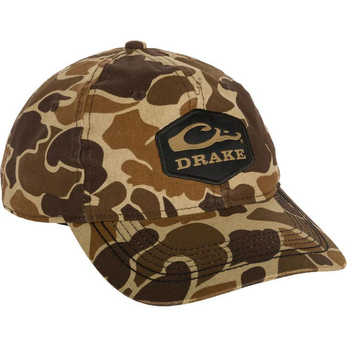 Drake Camo Cotton Twill Hex Patch Cap in the color old school.