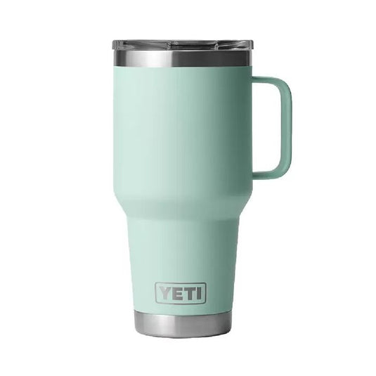 Yeti Rambler 30 oz Travel Mug With Stronghold Lid in the color Seafoam.